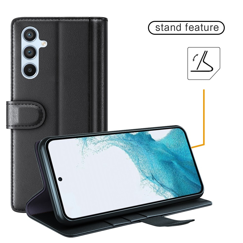 Funda de cuero genuino Samsung Galaxy A34, Negro