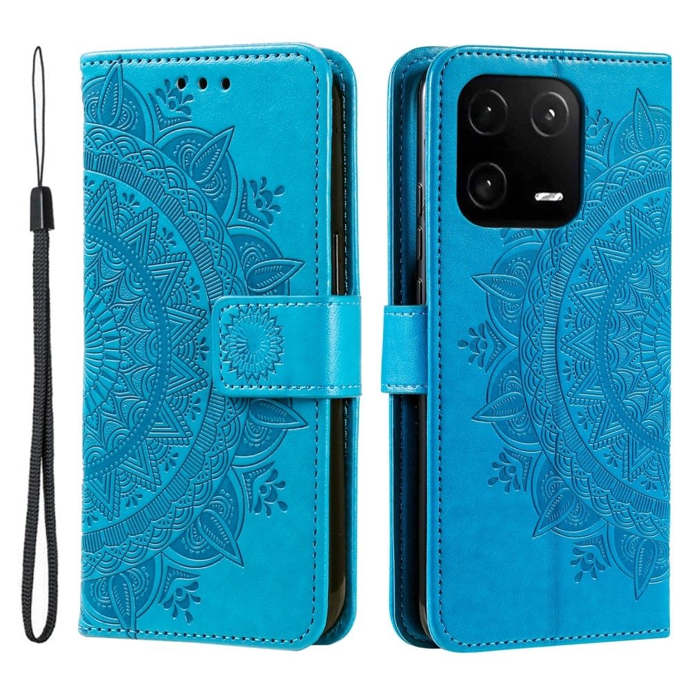 Funda de Cuero Mandala Xiaomi 13 Pro azul