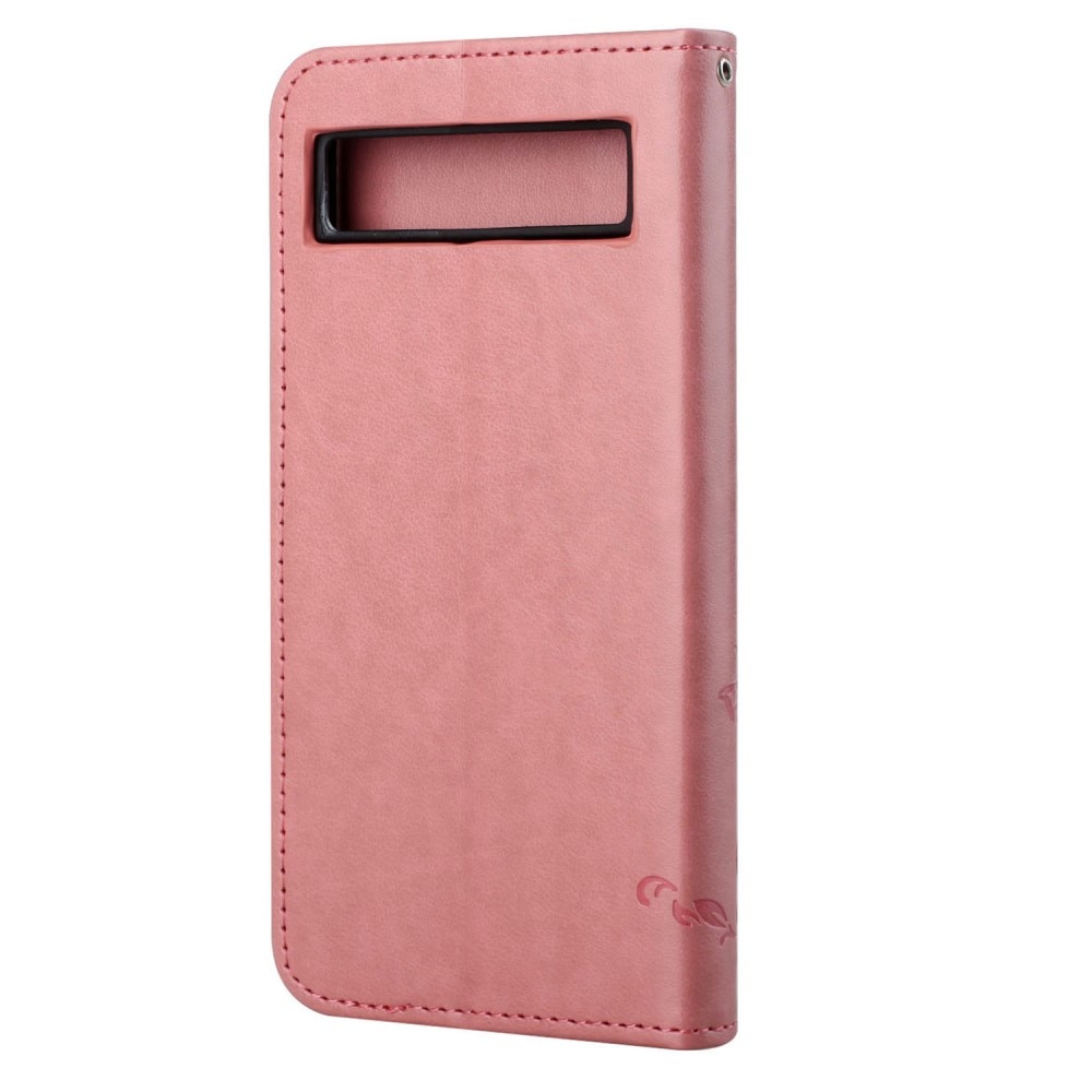 Funda de Cuero con Mariposas Google Pixel 7a, Rosa
