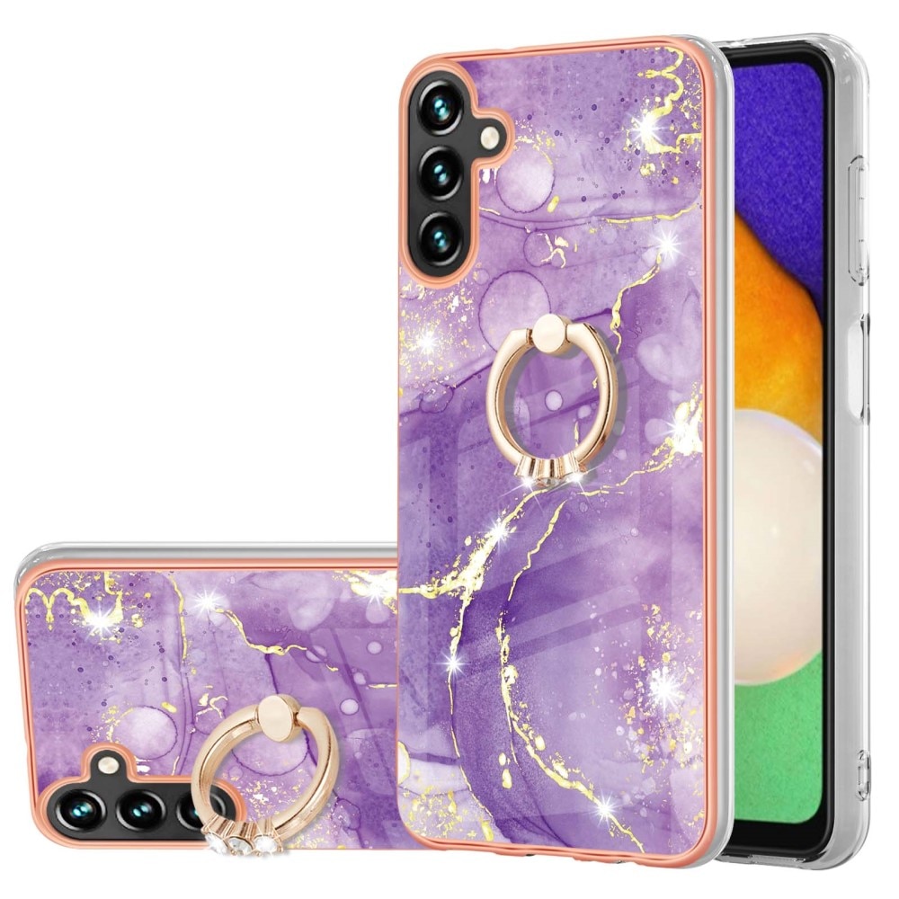 Funda Finger Ring Kickstand Samsung Galaxy A34 Mármol violeta