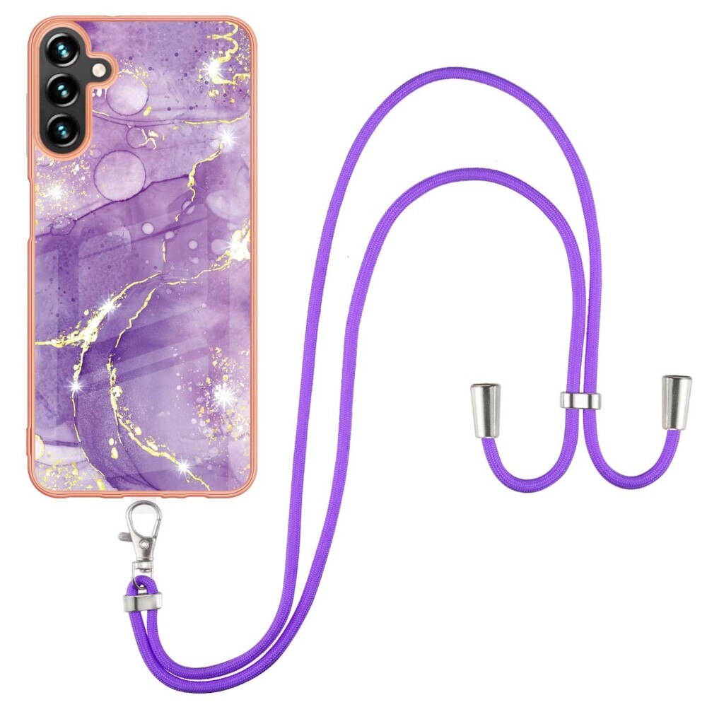 Funda con correa colgante Samsung Galaxy A54 Mármol violeta