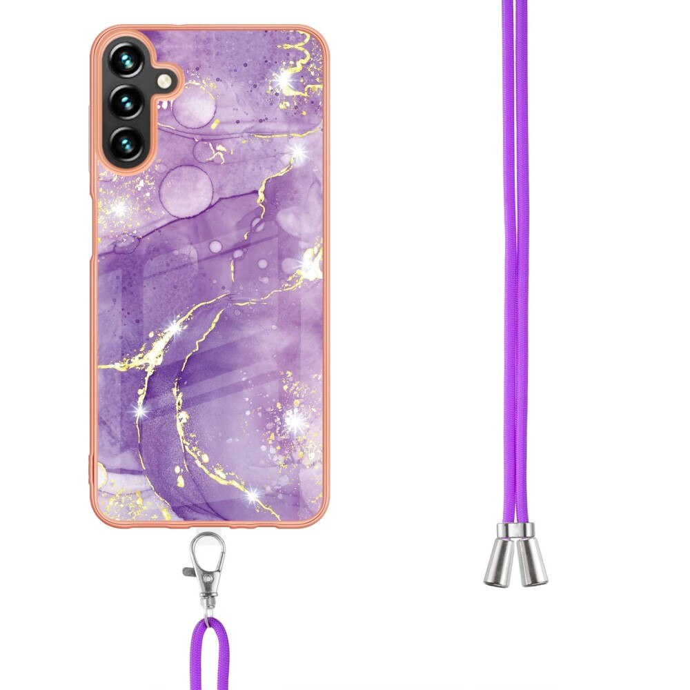 Funda con correa colgante Samsung Galaxy A54 Mármol violeta