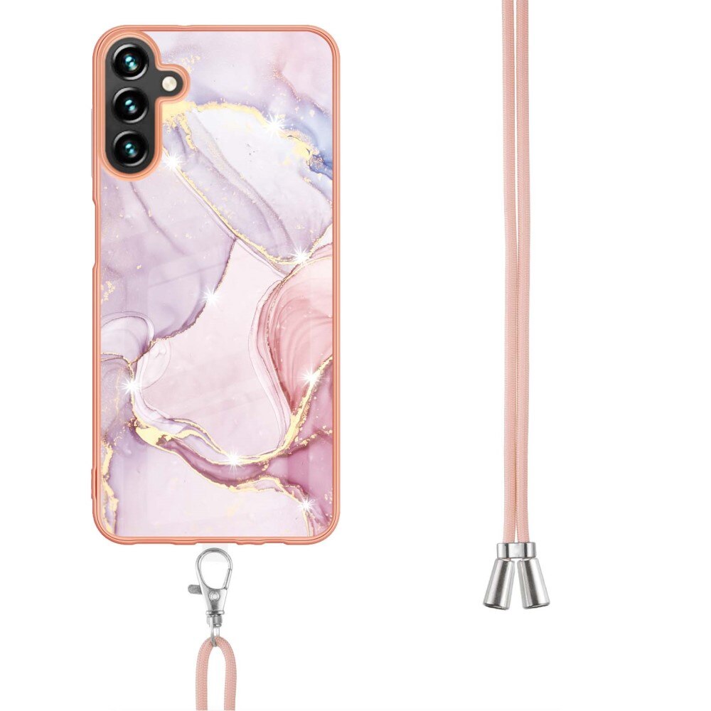 Funda con correa colgante Samsung Galaxy A54 Mármol rosado