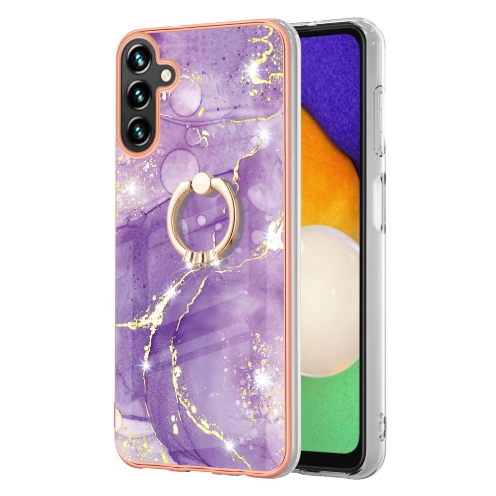 Funda Finger Ring Kickstand Samsung Galaxy A54 Mármol violeta