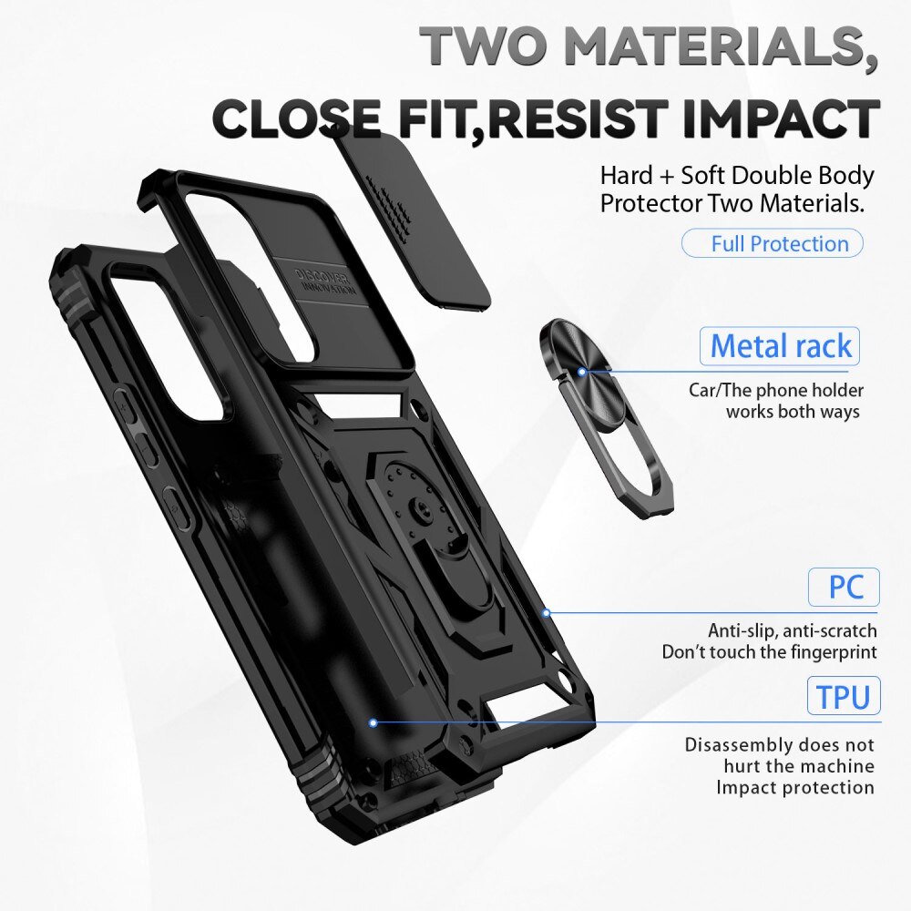 Funda híbrida Ring y Protector Cámara Samsung Galaxy A54 Negro
