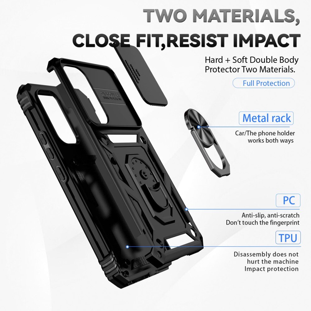 Funda híbrida Tech Ring y Protector Cámara Samsung Galaxy A54 negro