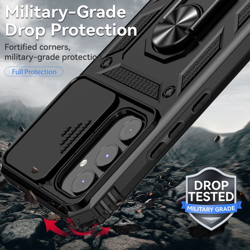 Funda híbrida Ring y Protector Cámara Samsung Galaxy A54 Negro