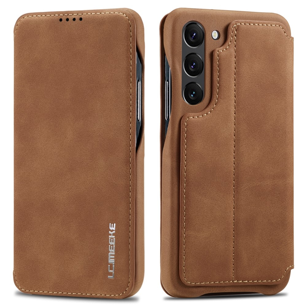 Funda delgada con solapa Samsung Galaxy S23 coñac