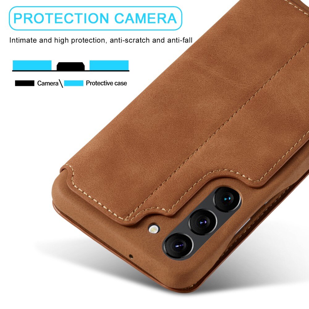 Funda delgada con solapa Samsung Galaxy S23 coñac