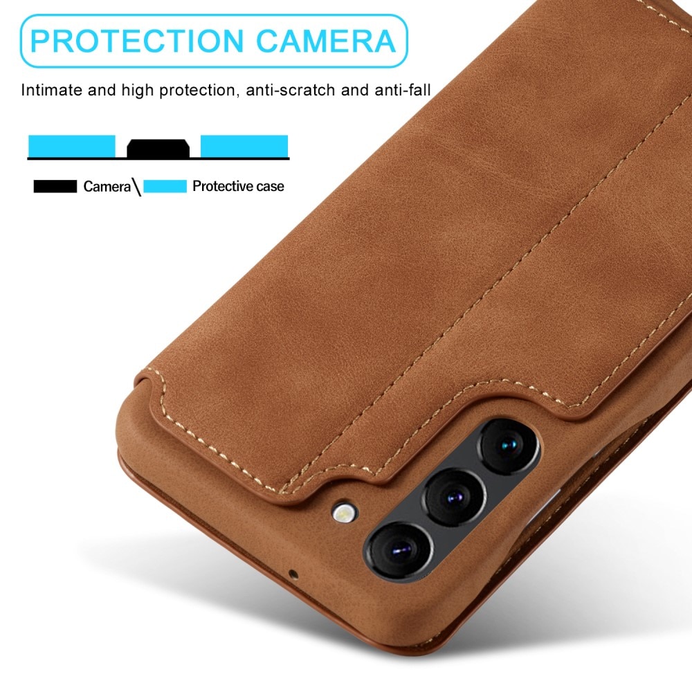 Funda delgada con solapa Samsung Galaxy S23 Plus coñac