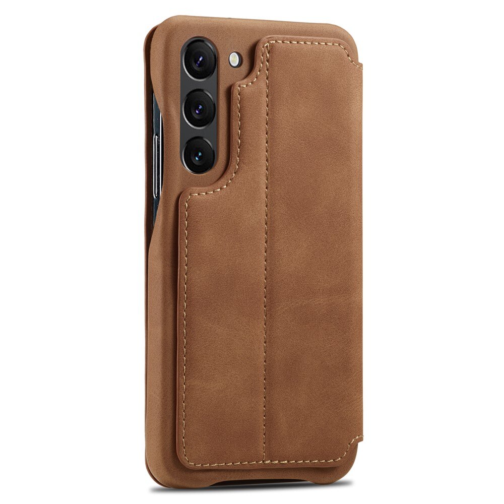 Funda delgada con solapa Samsung Galaxy S23 Plus coñac