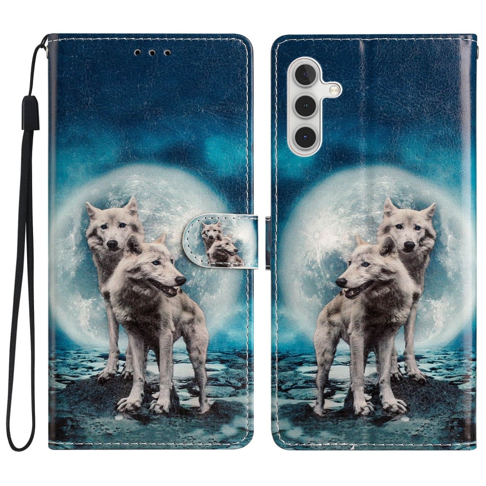 Funda cartera Samsung Galaxy A54 lobos