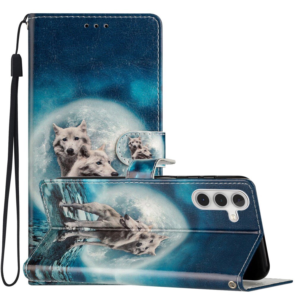 Funda cartera Samsung Galaxy A54 lobos