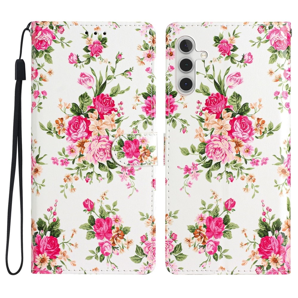 Funda cartera Samsung Galaxy A54 Flores rosadas