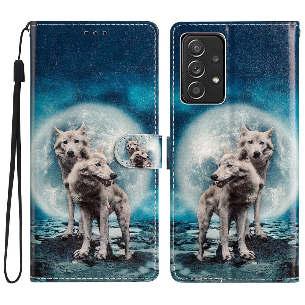 Funda cartera Samsung Galaxy A53 lobos