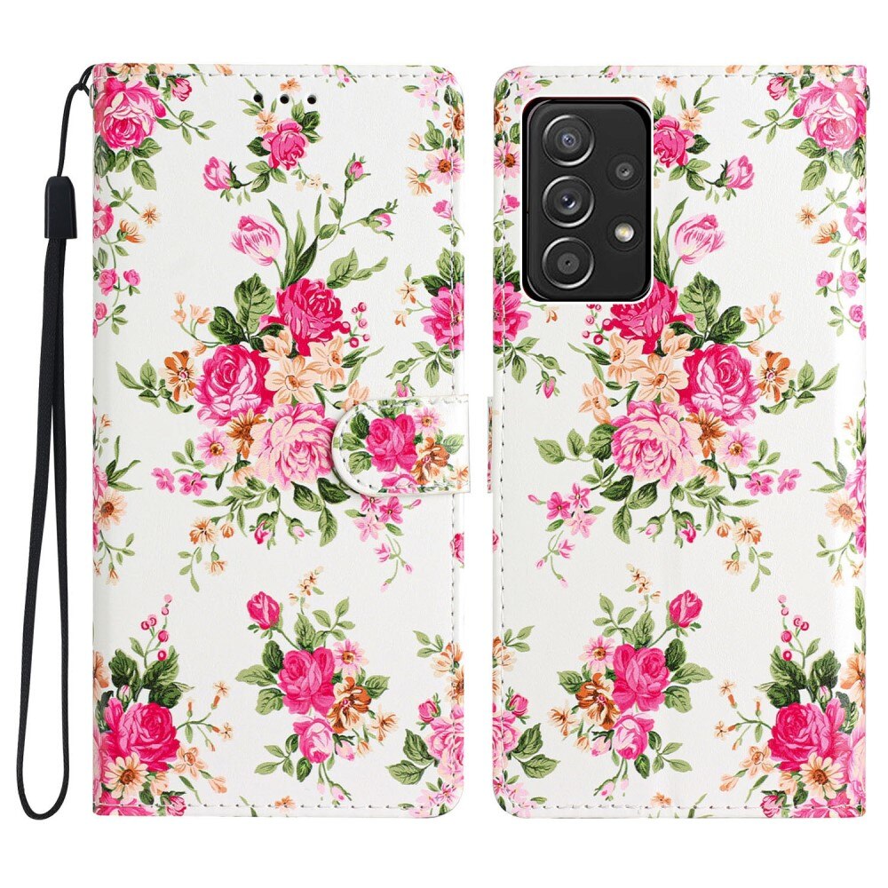 Funda cartera Samsung Galaxy A53 Flores rosadas