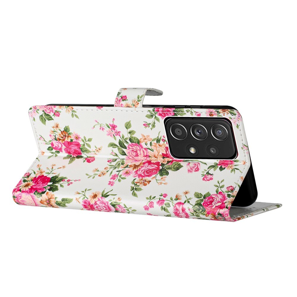 Funda cartera Samsung Galaxy A53 Flores rosadas