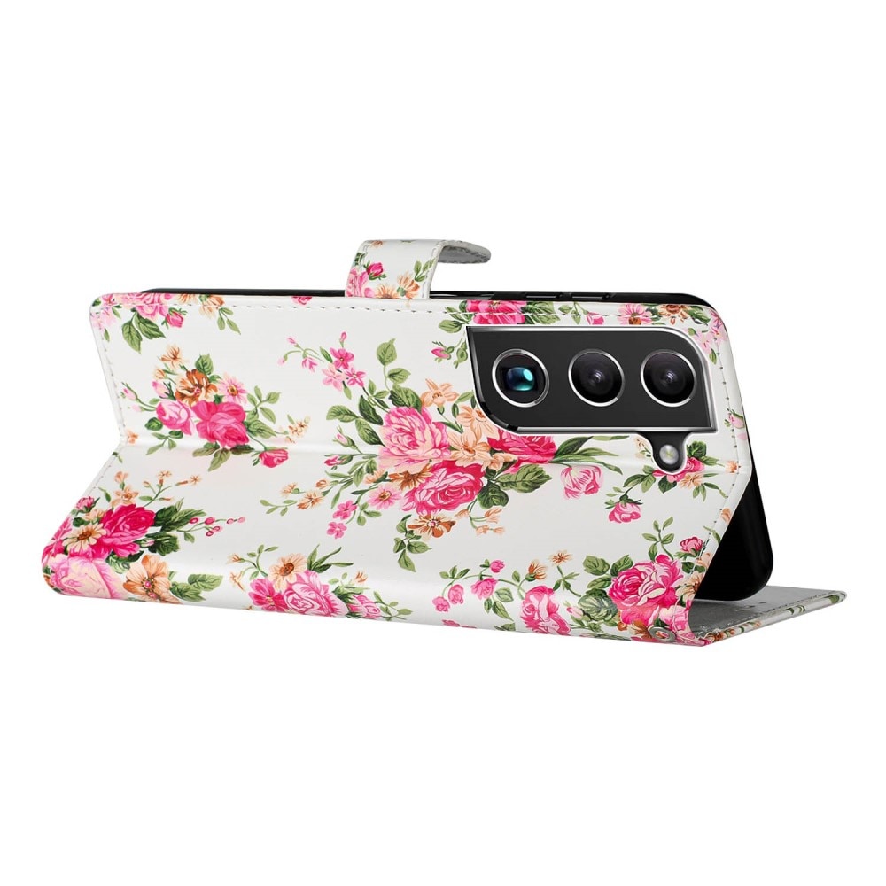 Funda cartera Samsung Galaxy S22 Flores rosadas