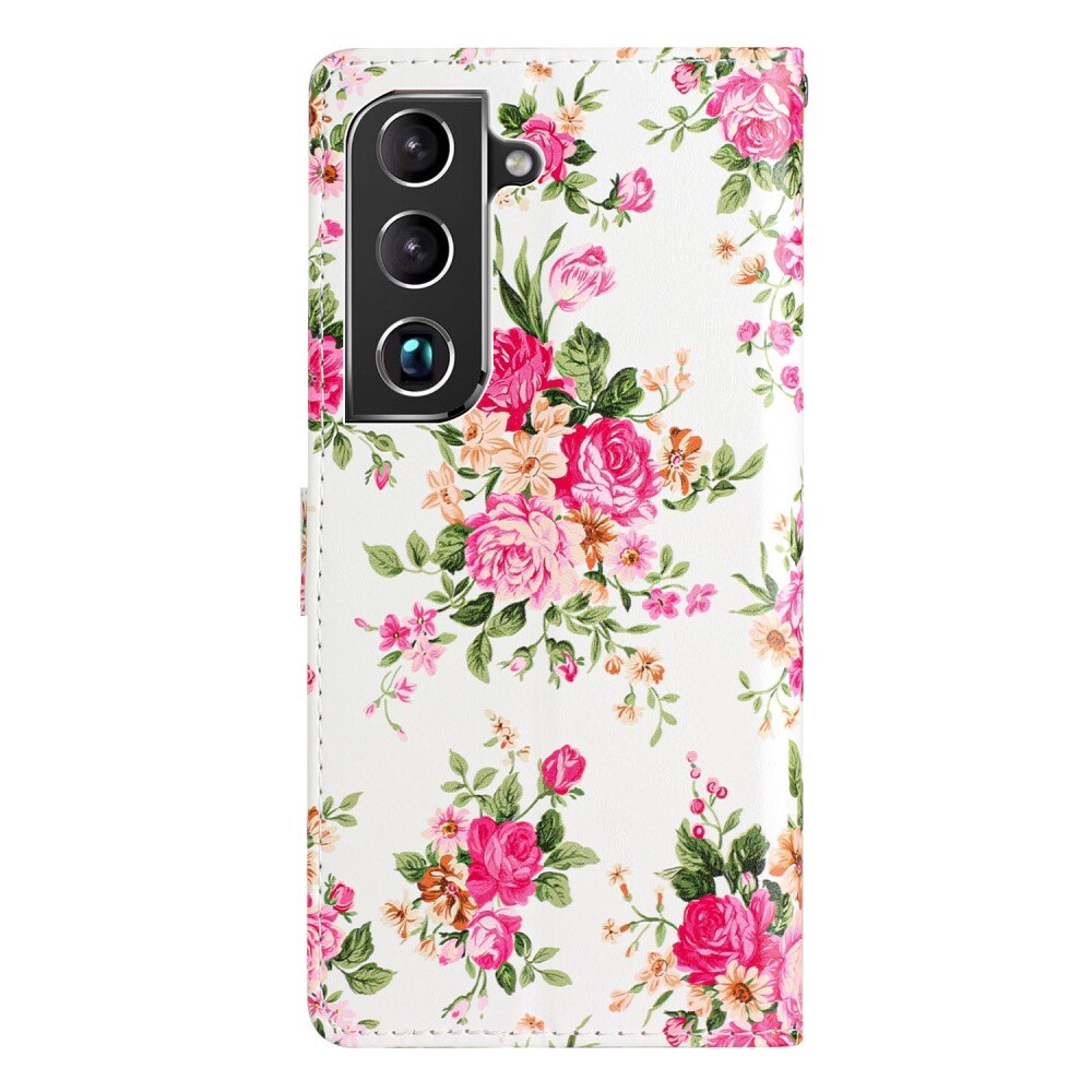 Funda cartera Samsung Galaxy S22 Flores rosadas