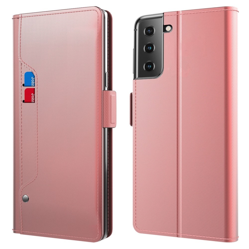 Funda con solapa Espejo Samsung Galaxy S24 oro rosado