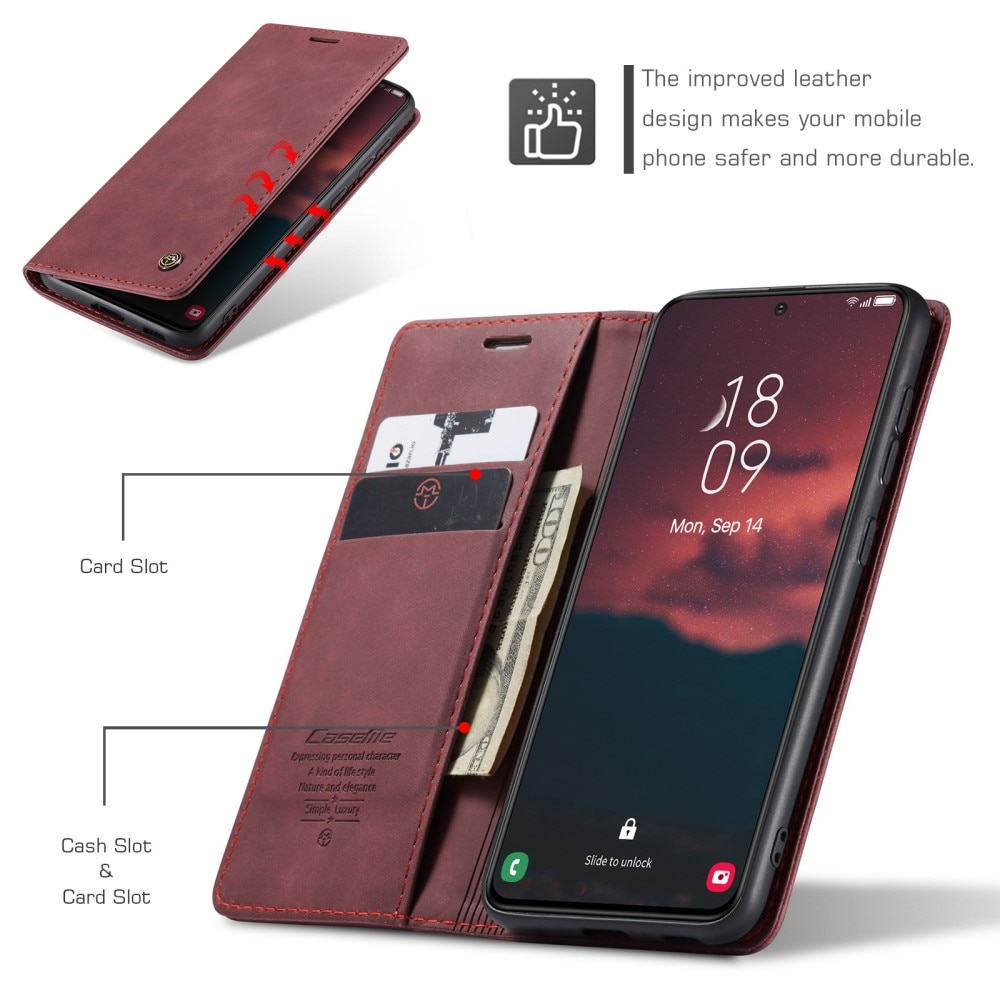 Funda delgada con solapa Samsung Galaxy S23 Rojo