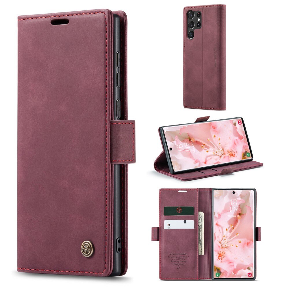 Funda delgada con solapa Samsung Galaxy S23 Ultra Rojo