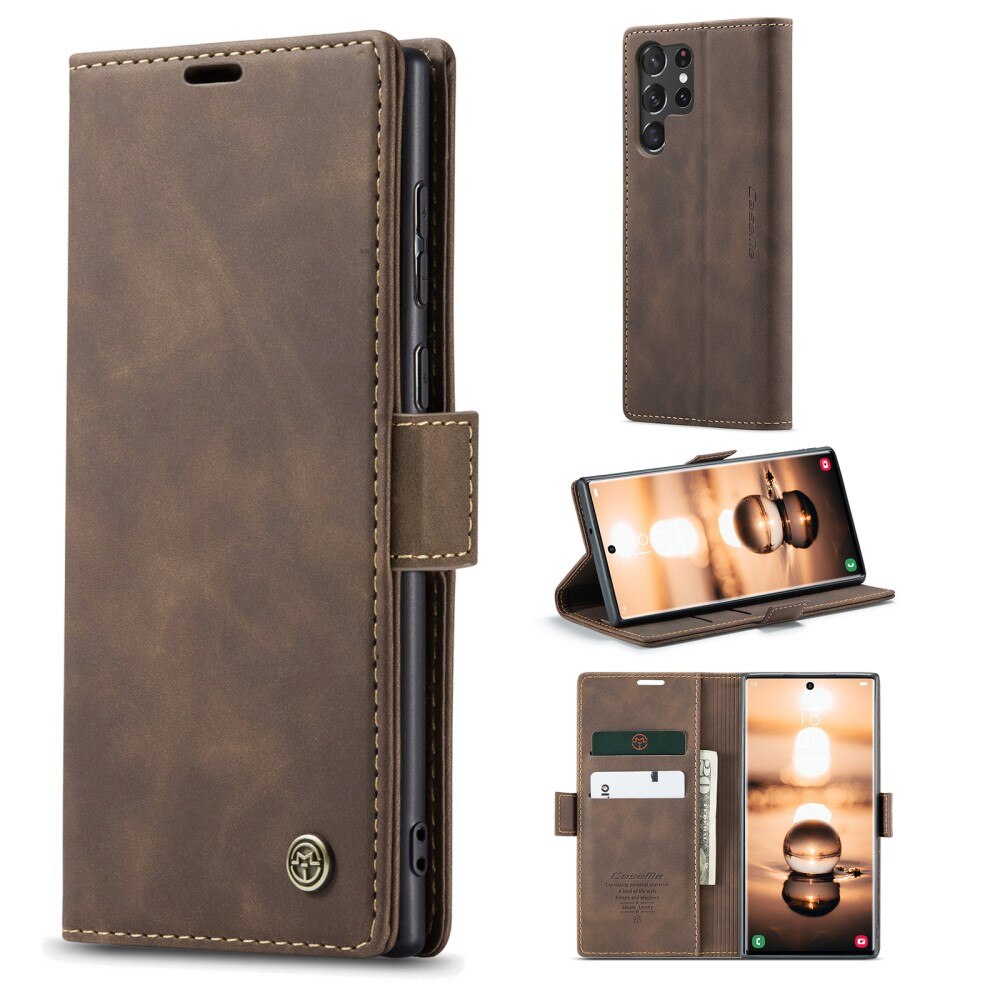 Funda delgada con solapa Samsung Galaxy S23 Ultra Marrón