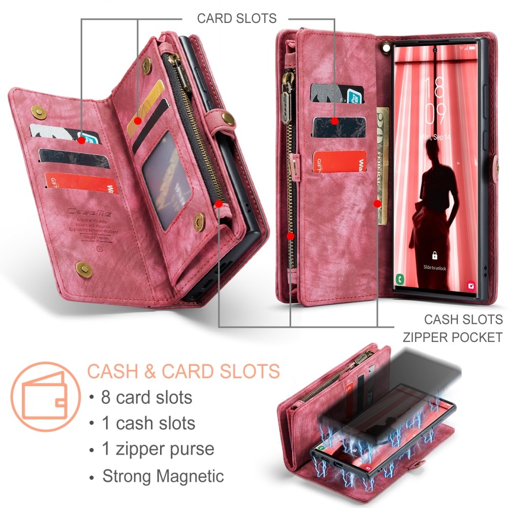 Cartera Multi-Slot Samsung Galaxy S23 Ultra Rojo