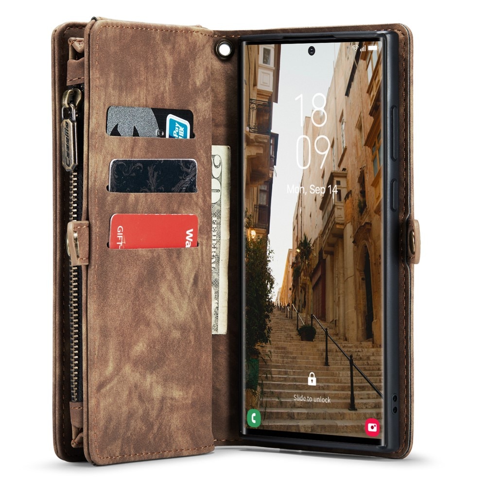 Cartera Multi-Slot Samsung Galaxy S23 Ultra marrón