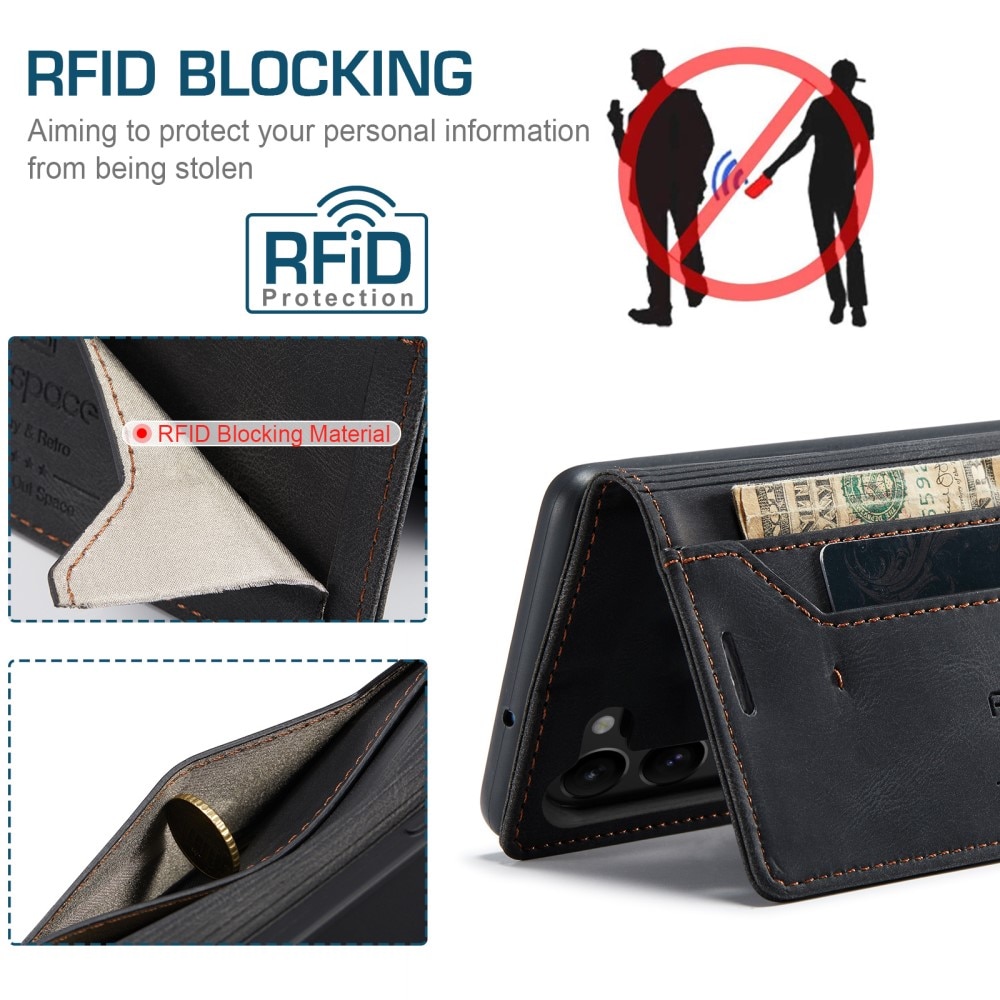 Funda-cartera anti-RFID para Samsung Galaxy S23 Plus negro
