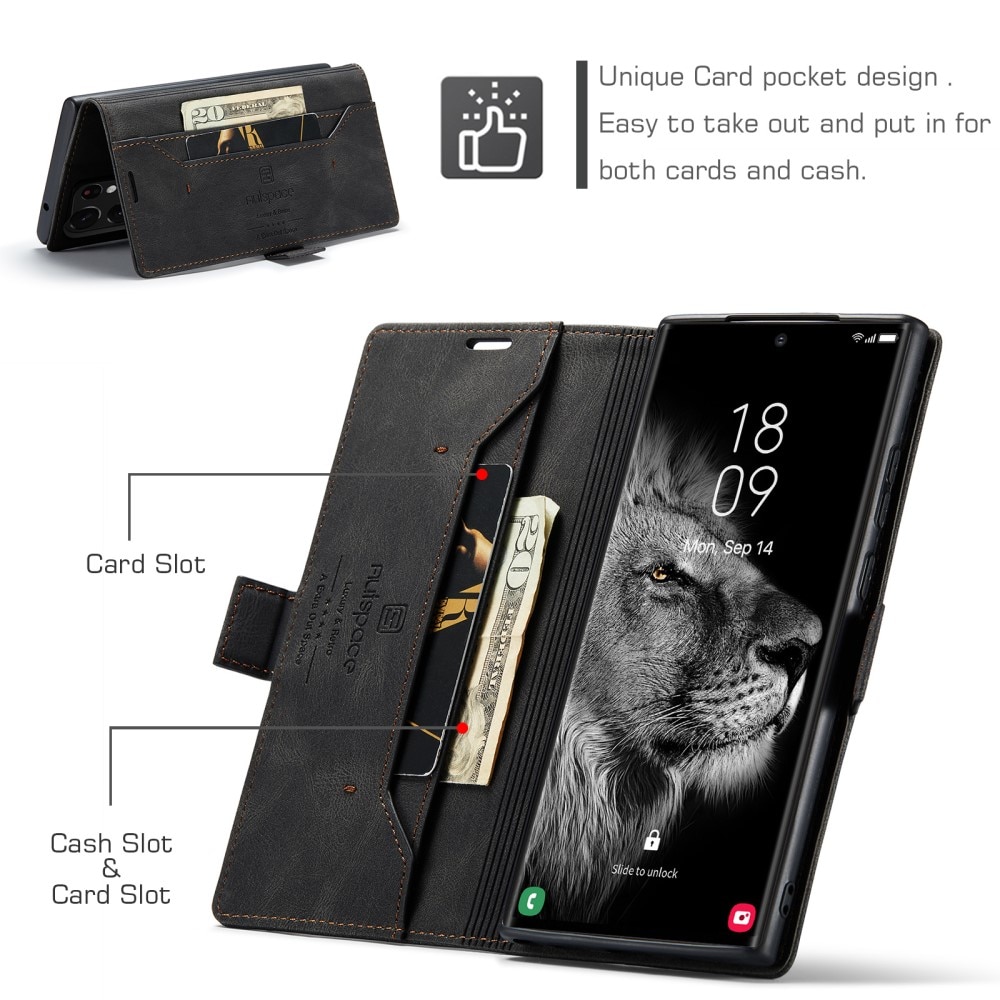 Funda-cartera anti-RFID para Samsung Galaxy S23 Ultra negro