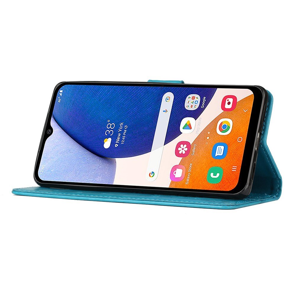 Funda de Cuero con Mariposas Samsung Galaxy A54, azul