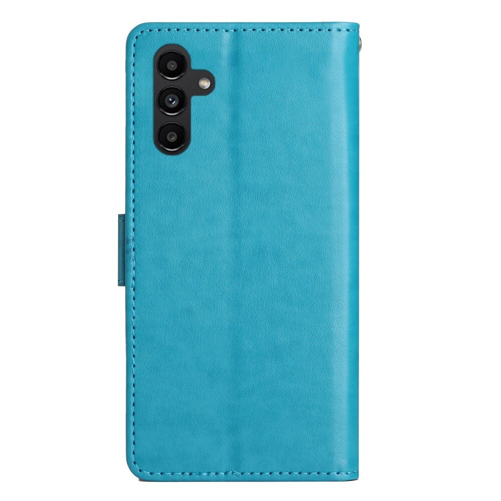 Funda de Cuero con Mariposas Samsung Galaxy A54, azul