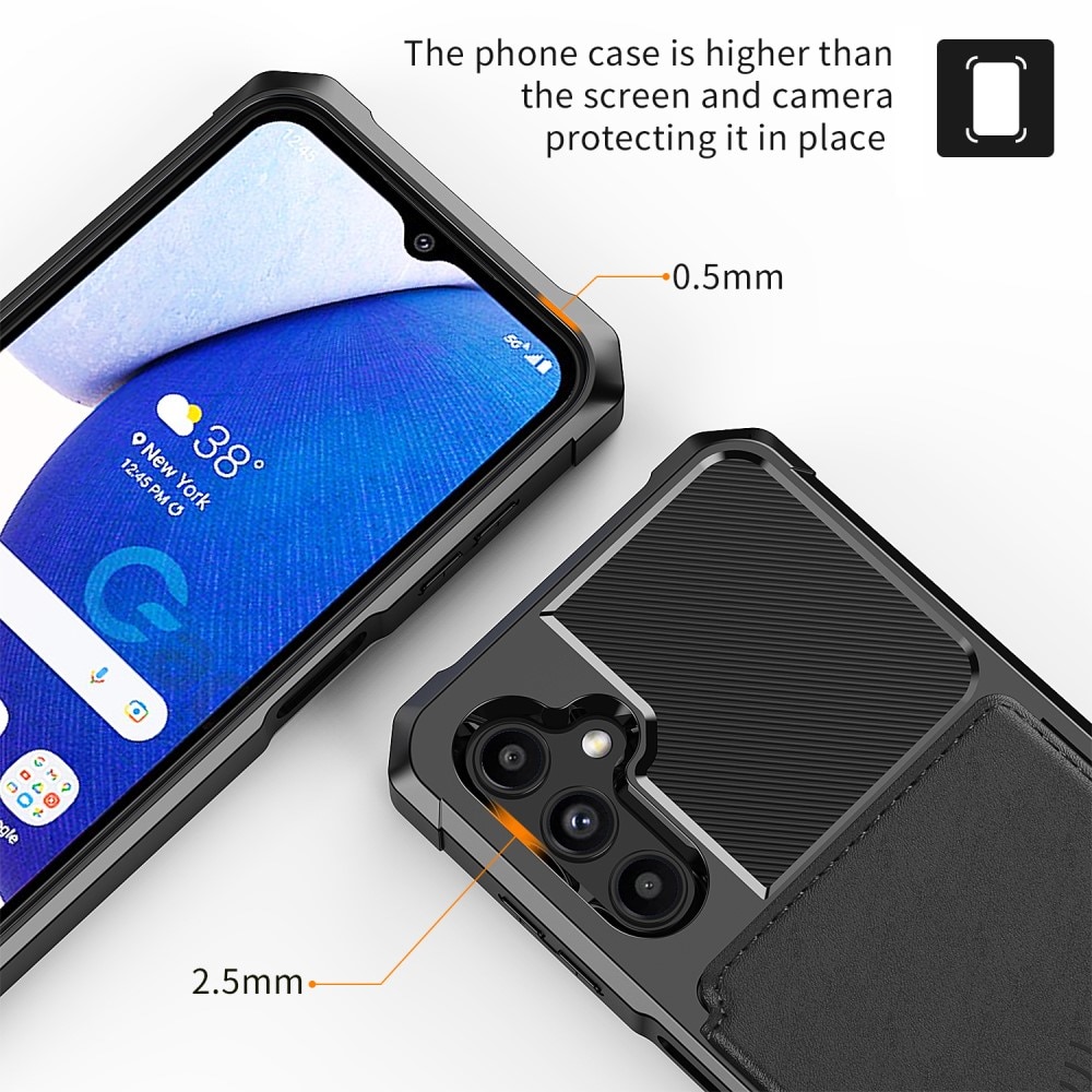 Funda con tarjetero Tough Multi-slot Samsung Galaxy A14 Negro