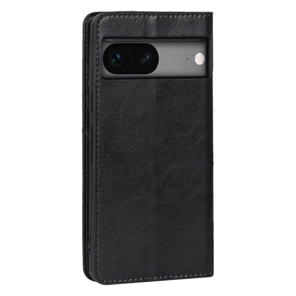 Funda cartera de cuero genuino Google Pixel 7a negro