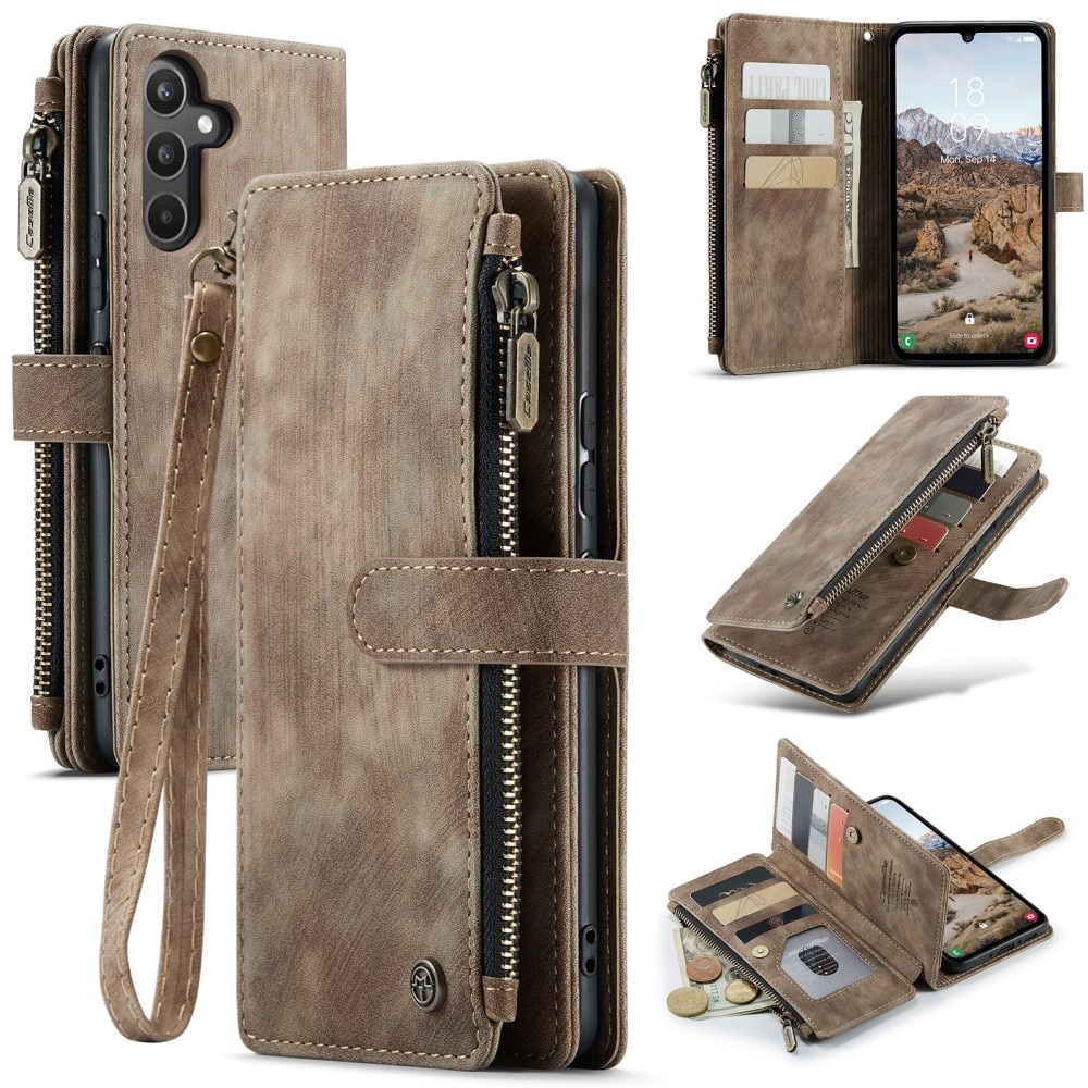 Cartera Zipper Samsung Galaxy A34 Marrón