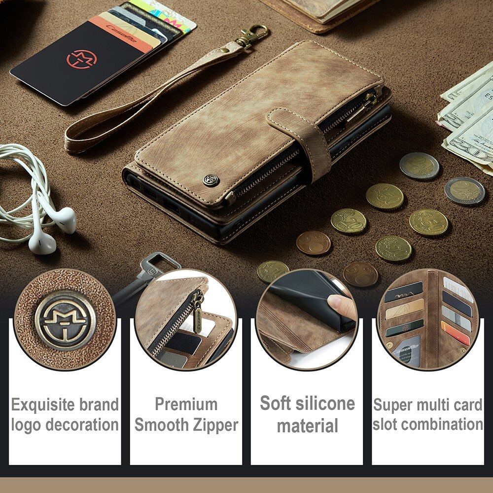 Cartera Zipper Samsung Galaxy A34 Marrón