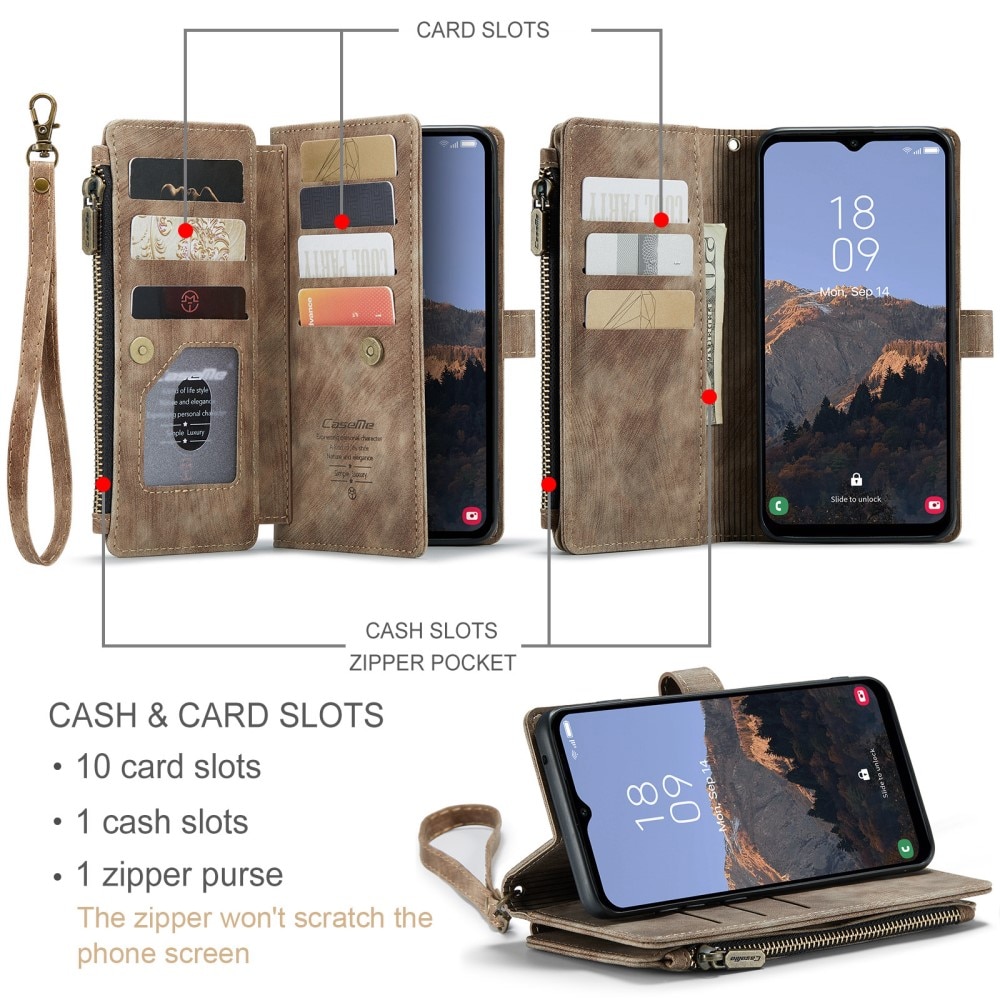 Cartera Zipper Samsung Galaxy A34 Marrón