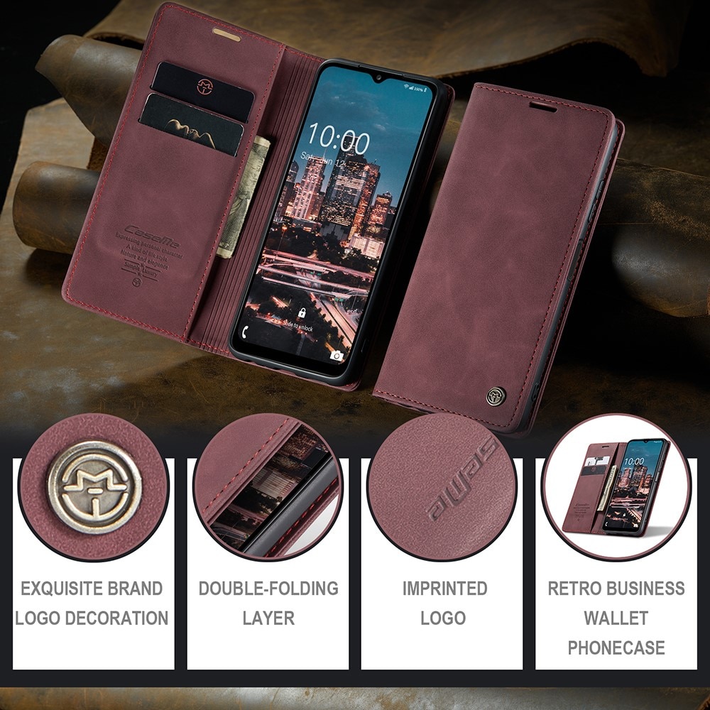 Funda delgada con solapa Samsung Galaxy A14 Rojo