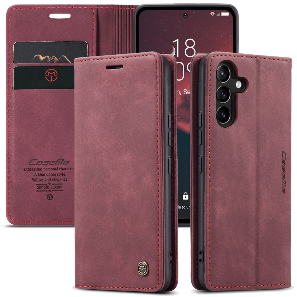 Funda delgada con solapa Samsung Galaxy A54 Rojo