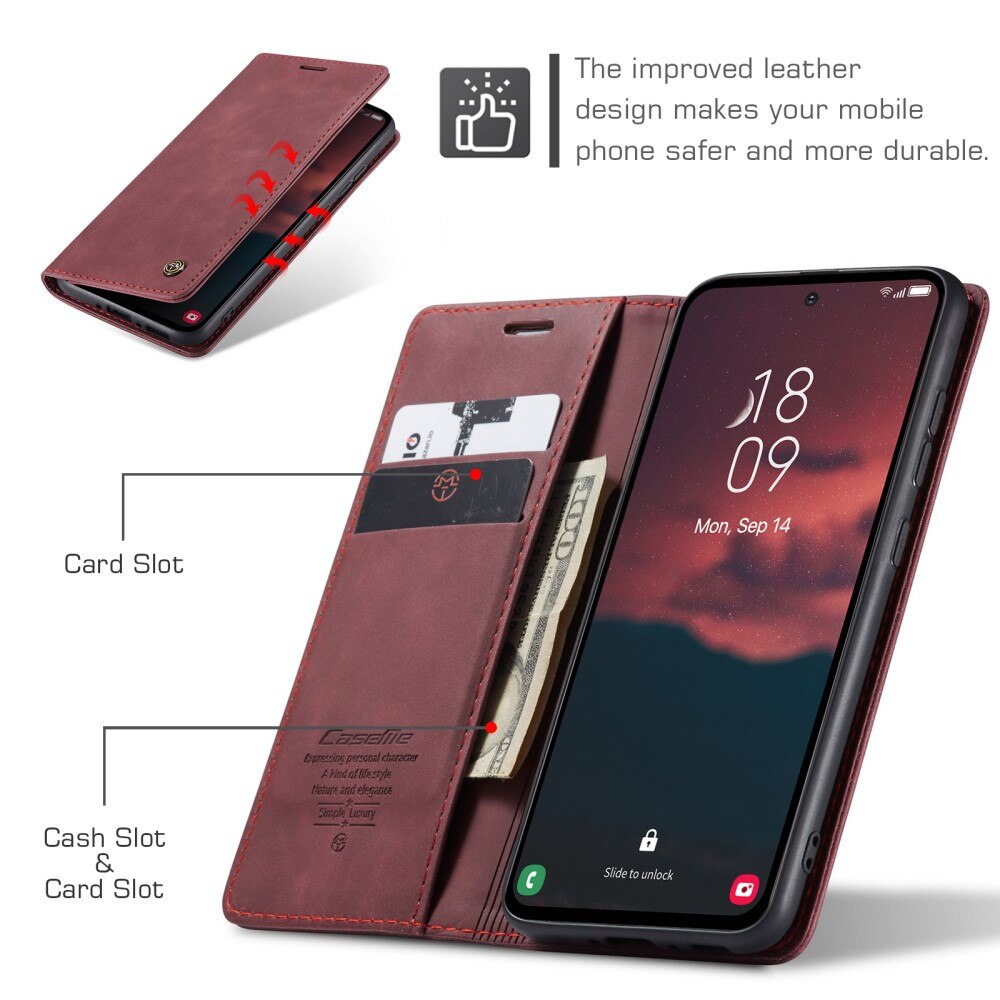 Funda delgada con solapa Samsung Galaxy A54 Rojo