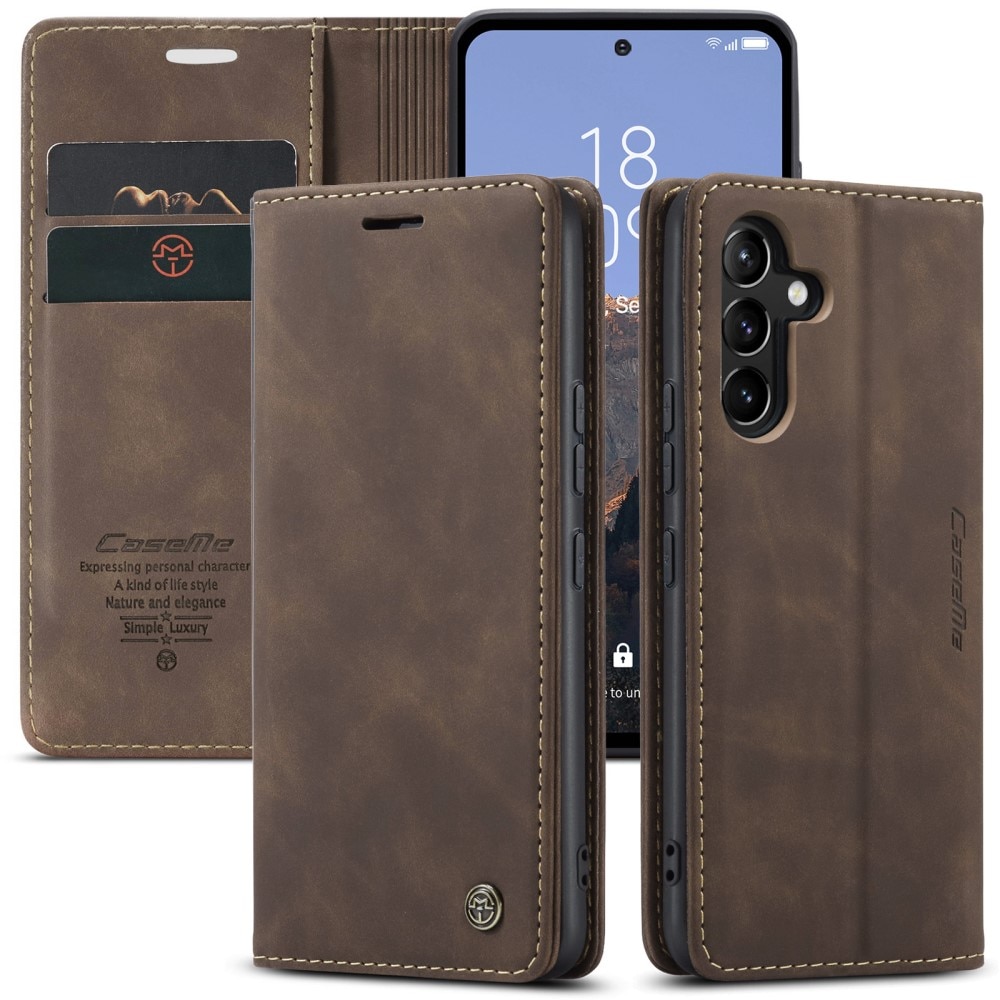 Funda delgada con solapa Samsung Galaxy A54 marrón