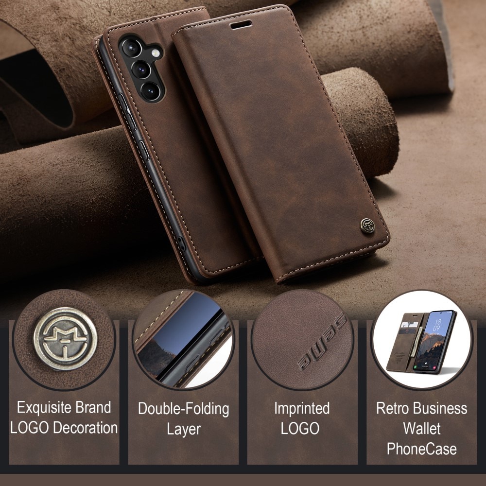 Funda delgada con solapa Samsung Galaxy A54 Marrón