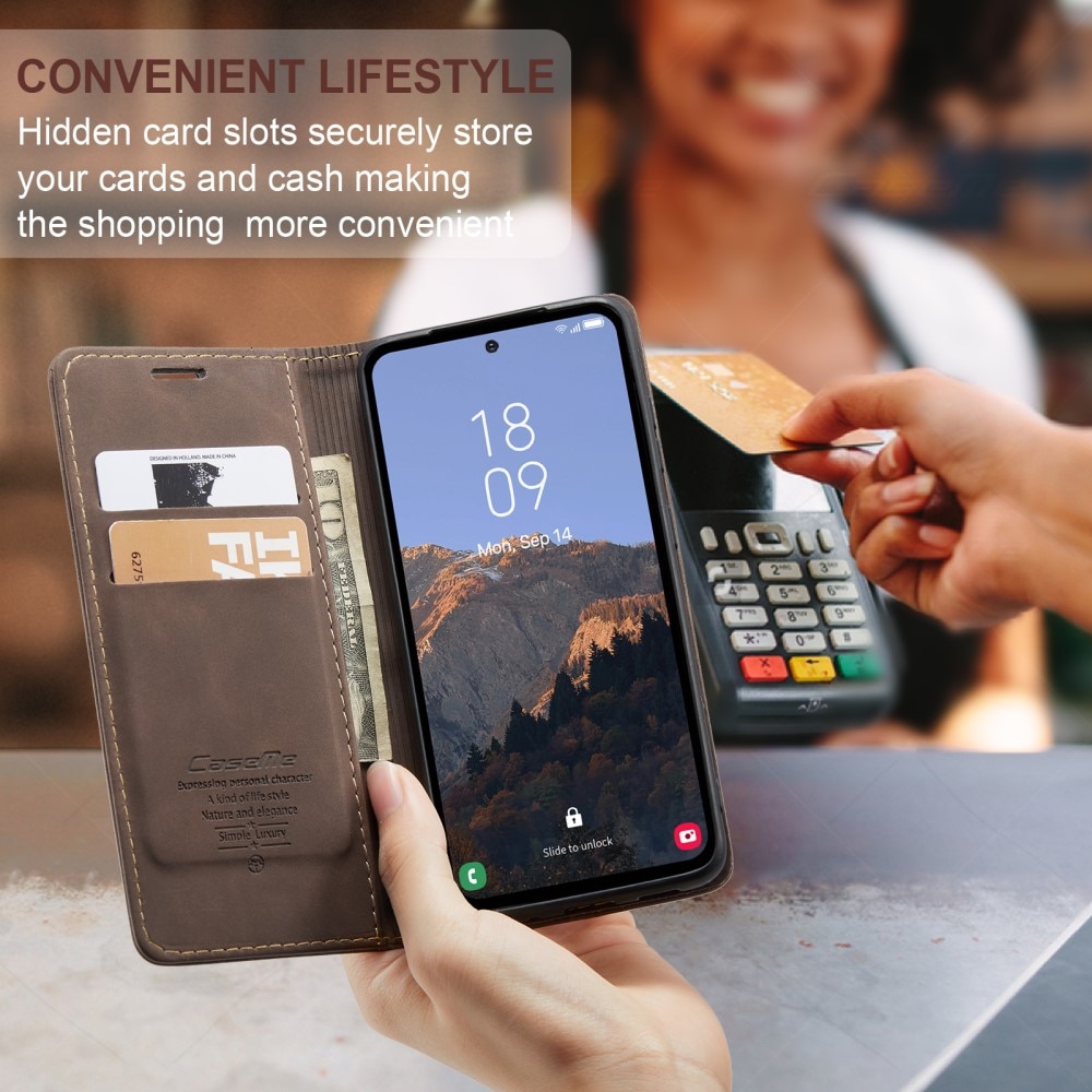 Funda delgada con solapa Samsung Galaxy A54 Marrón
