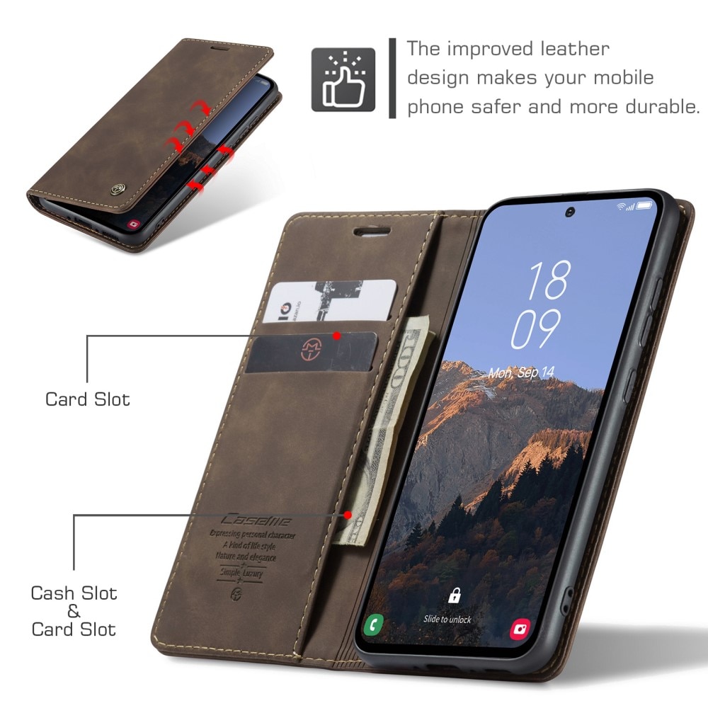 Funda delgada con solapa Samsung Galaxy A54 Marrón