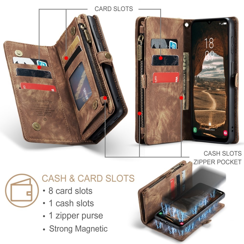 Cartera Multi-Slot Samsung Galaxy A14 marrón