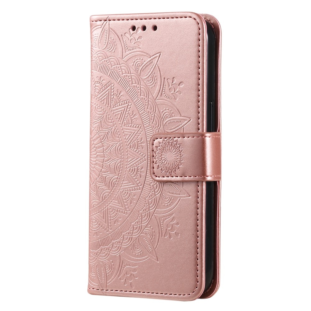 Funda de Cuero Mandala Xiaomi Redmi 12C oro rosa