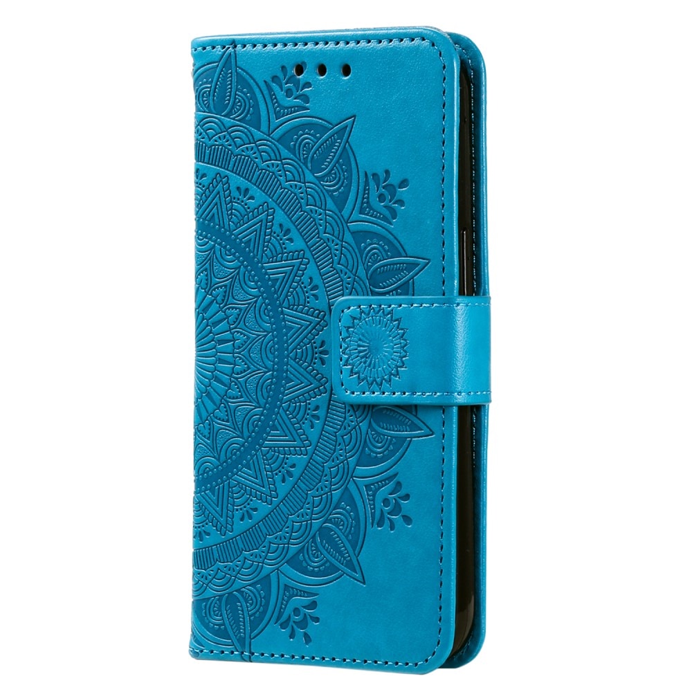 Funda de Cuero Mandala Xiaomi Redmi 12C azul