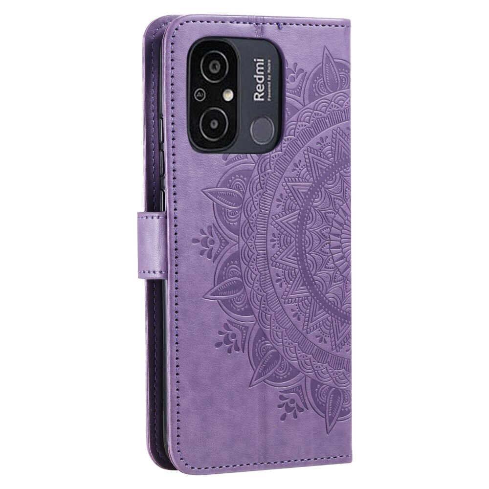 Funda de Cuero Mandala Xiaomi Redmi 12C violeta