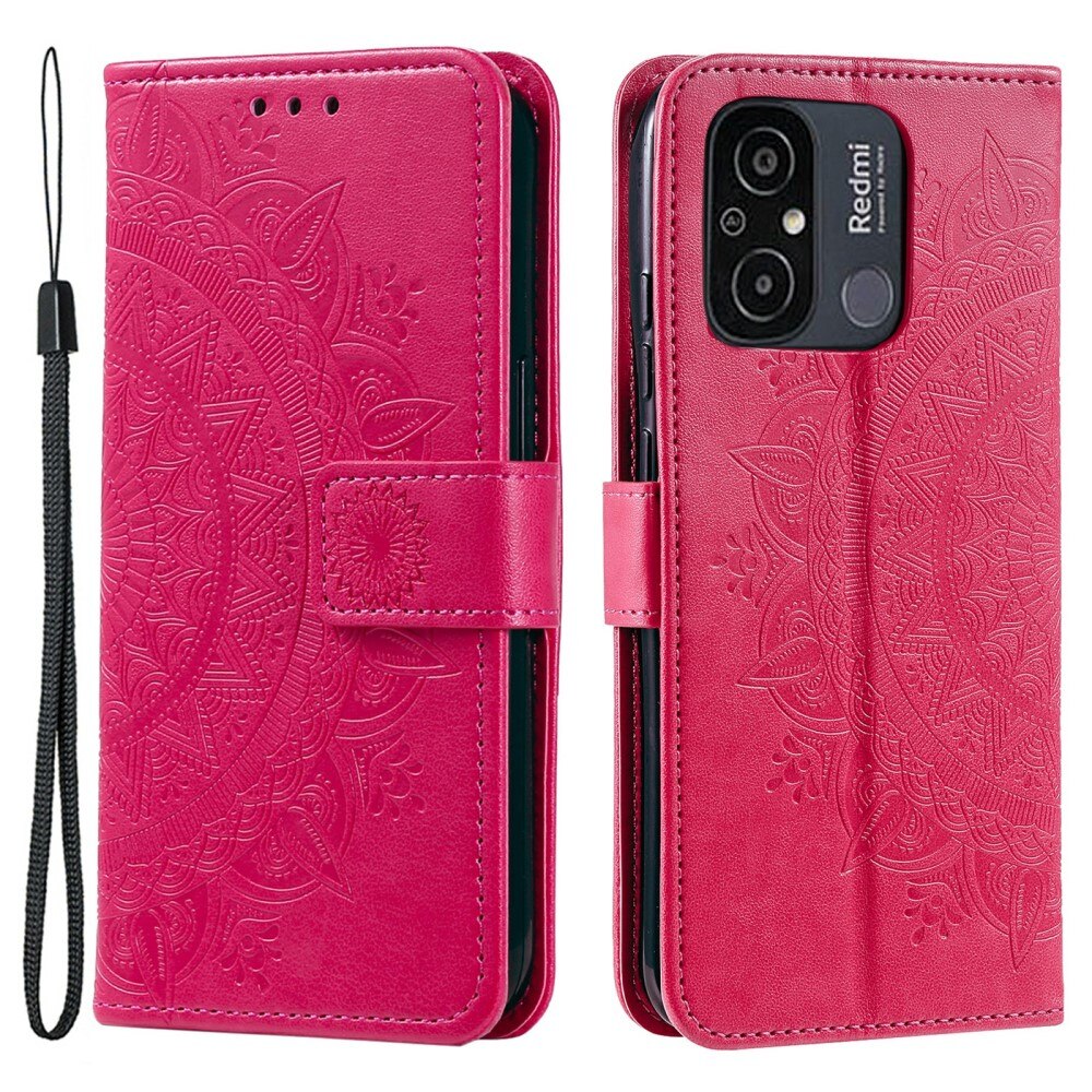 Funda de Cuero Mandala Xiaomi Redmi 12C rosado